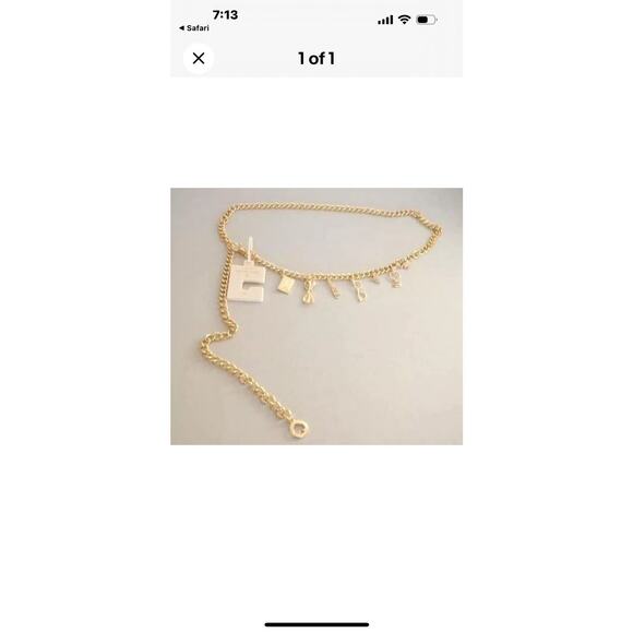 KATE SPADE New York GOLD TONE Chain Belt with Charms Size M / L ($88) NWT - Picture 1 of 10